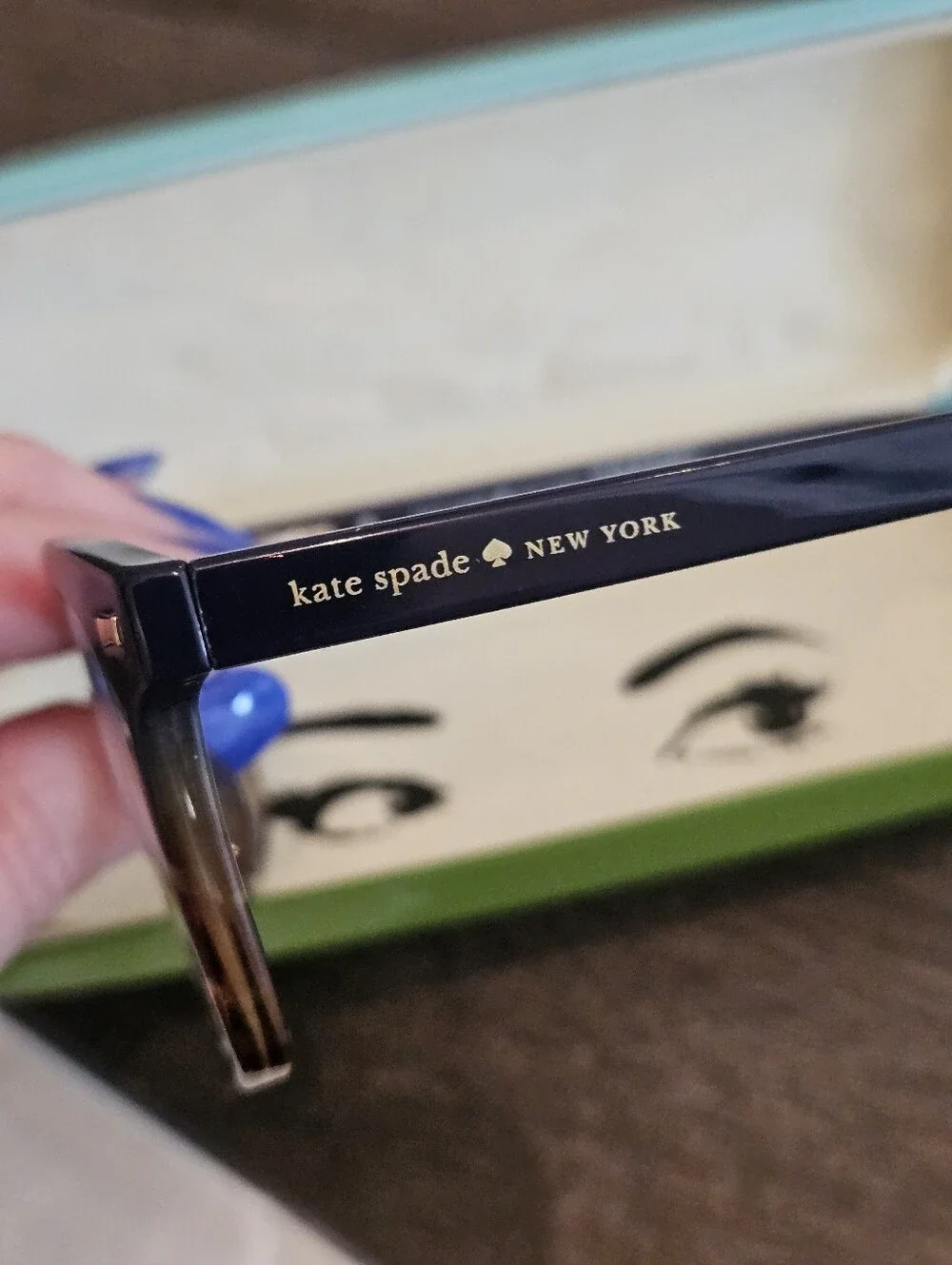 Kate Spade Keadra Blue Havana +1.00 Readers w/ Case & Cloth Rx Ready